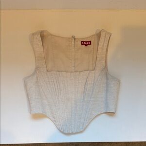 STAUD Light Beige Structured corset top size 4